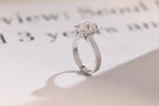 Solid Gold 3mm Band Oval Moissanite Engagement Ring, Promise Ring