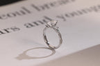 Solid Gold Pear Moissanite Engagement Ring, Twisted Band Half Eternity Bridal Ring