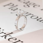 Solid Gold 4mm Band Oval Cut Moissanite Engagement Ring, Promise Ring