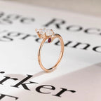 Solid Gold Marquise Cut Moissanite Engagement Ring, Open Shank Ring