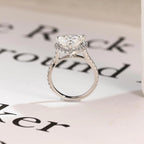 Solid Gold Trillion Cut Moissanite Engagement Ring, Halo Triangle Wedding Ring