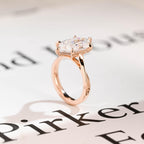 Solid Gold Dutch Marquise Moissanite Ring, Timeless Engagement Ring