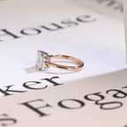 Solid Gold Two Tone Princess Cut Moissanite Engagement Ring, Proposal Ring