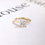 Solid Gold Princess Cut Moissanite Engagement Ring, Promise Ring