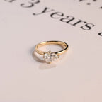 Solid Gold East-West Pear Moissanite Engagement Ring