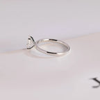 Solid Gold Pear Cut Moissanite Engagement Ring,