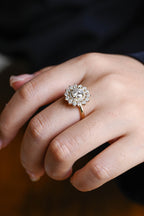 Solid Gold Round Cut Moissanite Engagement Ring, Promise Ring