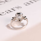 Solid Gold Oval Cut Moissanite Engagement Ring, Wedding Ring