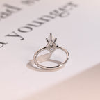 Solid Gold Marquise Cut Moissanite Engagement Ring, Promise Ring