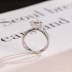 Solid Gold Trillion Cut Moissanite Engagement Ring, Double Band Open Shank Twisted Ring