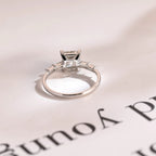 Solid Gold Princess Cut Moissanite Engagement Ring, Dainty Promise Ring