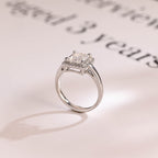 Solid Gold Princess Cut Moissanite Engagement Ring, Promise Ring