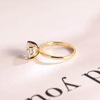 Solid Gold East-West Solitaire Oval Cut Moissanite Engagement Ring, Promise Ring
