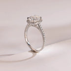 Solid Gold Oval Moissanite Engagement Ring with Ruby & Emerald (Copy)