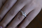 Solid Gold Oval Moissanite Engagement Ring, Twisted Band Half Eternity Bridal Ring