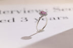 Solid Gold Oval Cut Moissanite Purple Sapphire Engagement Ring