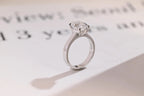 Solid Gold 3mm Band Oval Moissanite Engagement Ring, Promise Ring