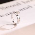 Solid Gold 4mm Wide Band Bezel Marquise Moissanite Engagement Ring