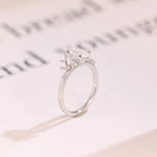 Solid Gold Leaf Ring, Marquise Moissanite Engagement Ring, Proposal Ring