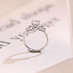 Dainty Solid Gold Round Moissanite Engagement Ring, Promise Ring