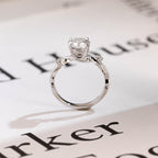 Solid Gold Round Cut Moissanite Engagement Ring, Twisted Band Ring