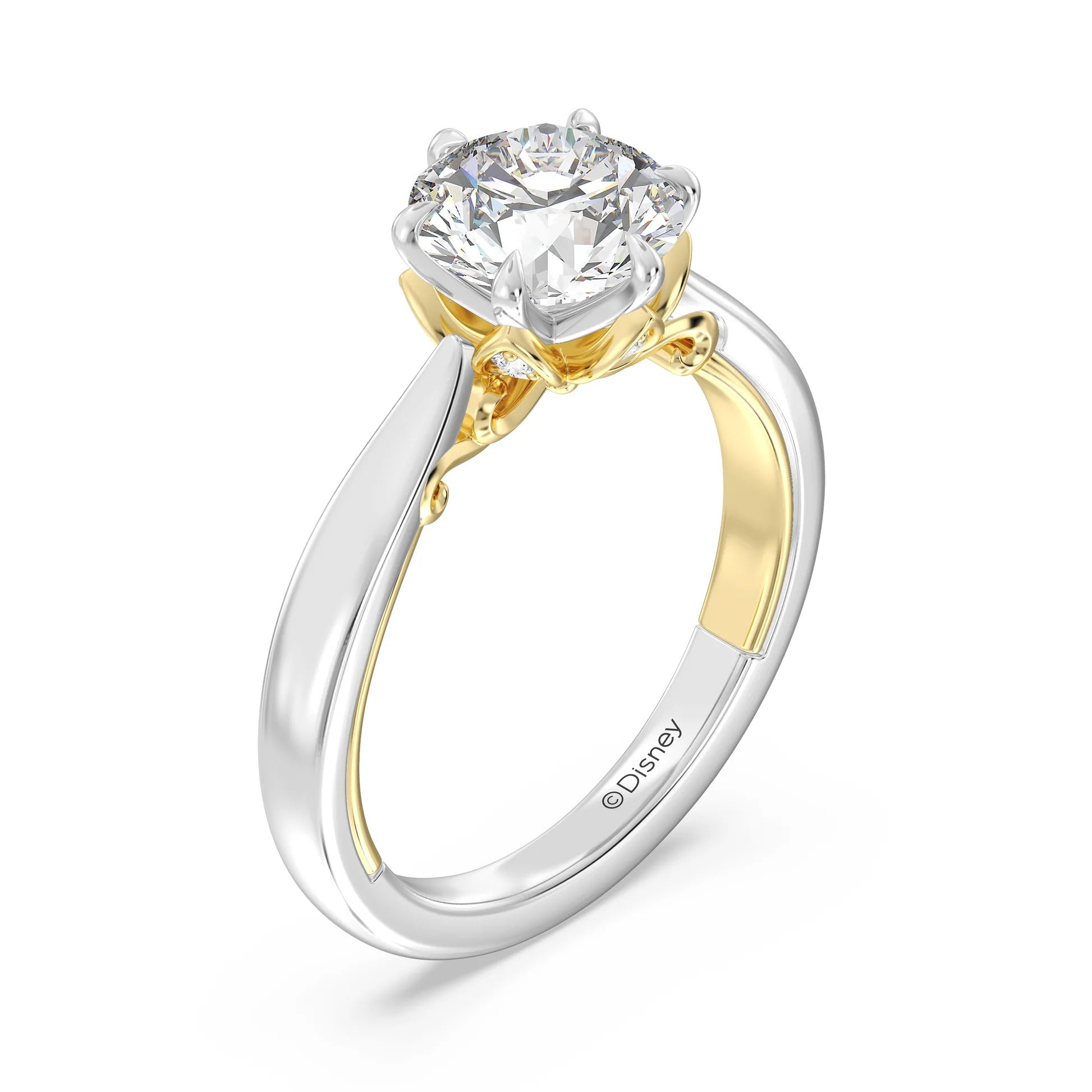 Enchanted Star Diamond With Gold, Disney’s Rapunzel Six-Prong Studded Solitaire Engagement Ring Image secondaire du produit