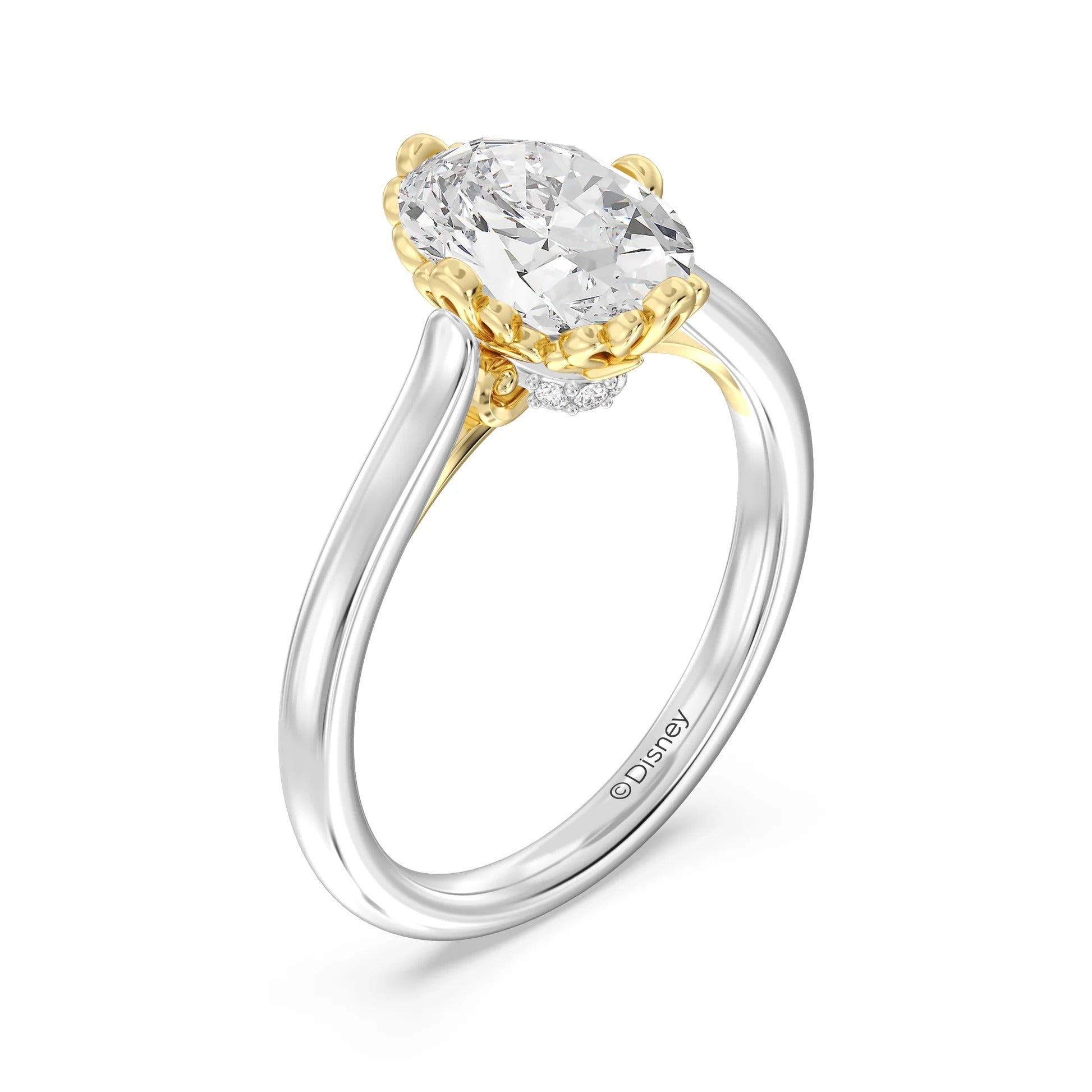 Enchanted Star Diamond With Gold, Disney’s Ariel Bezel Engagement Ring Image secondaire du produit