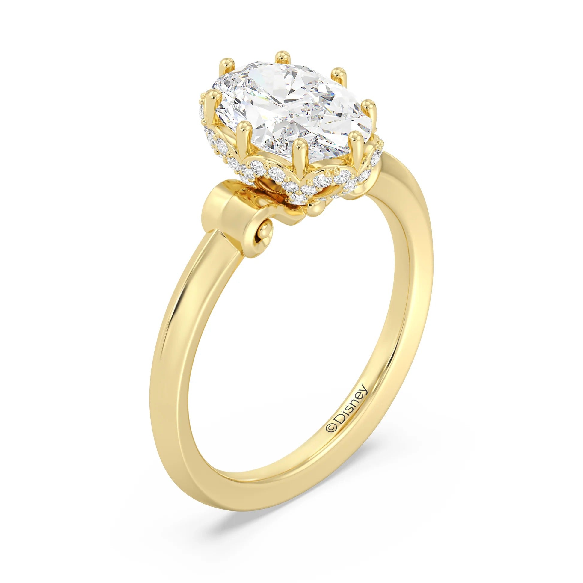 Enchanted Star Diamond And Gold, Disney’s Cinderella Knife-Edge Solitaire Engagement Ring