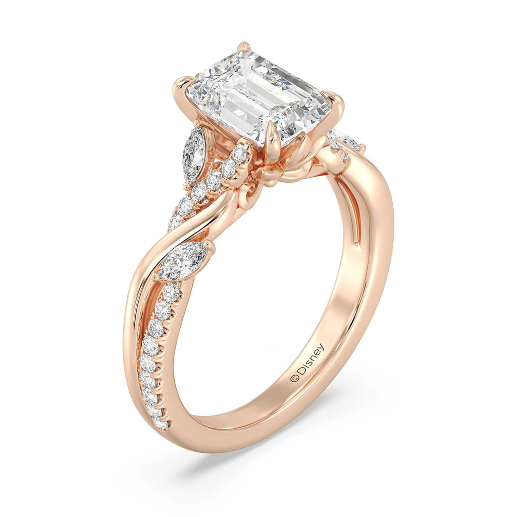 Enchanted Star Diamond And Gold Disney Princess Rapunzel Twisted Pavé Engagement Ring