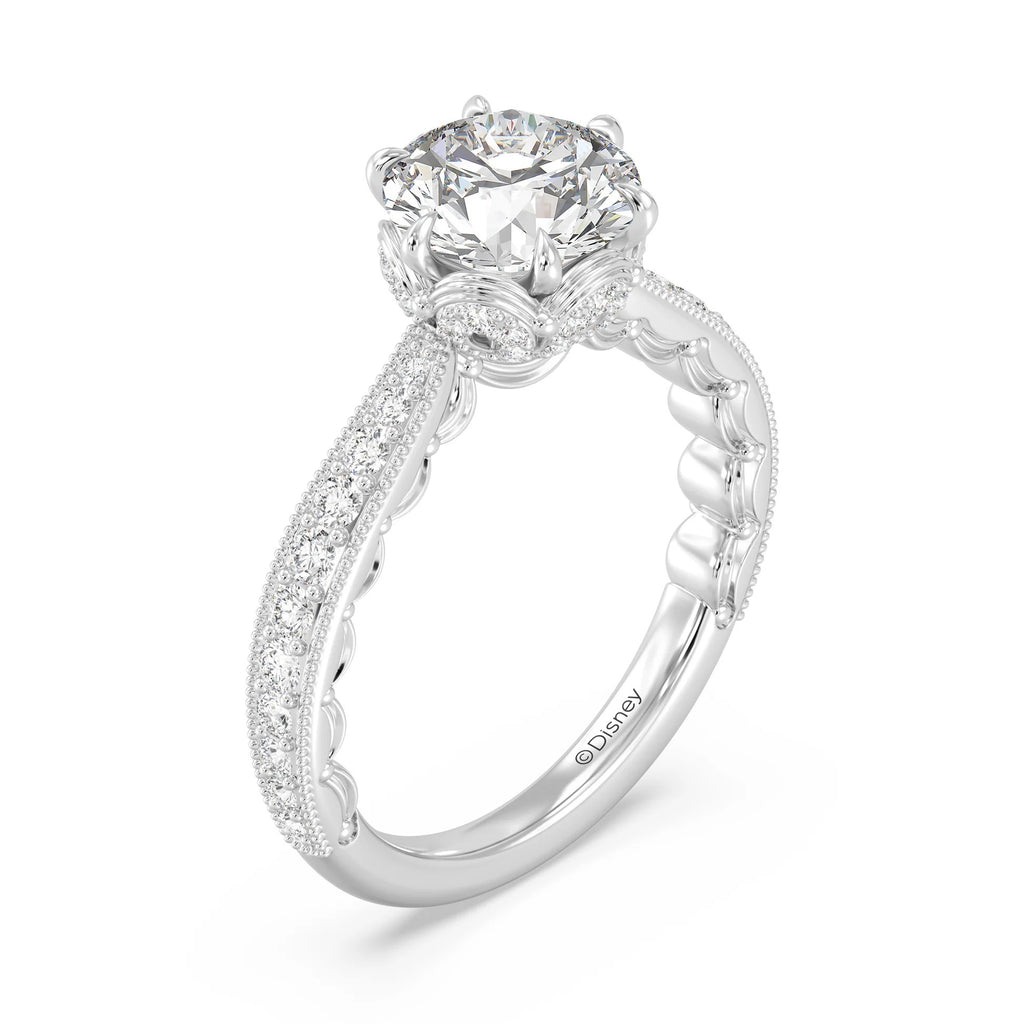 Enchanted Star Diamond And Gold Disney Princess Belle Vintage Ballroom Engagement Ring