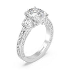 Enchanted Star Diamond And Gold Disney Princess Rapunzel Vintage Round Three Stone Engagement Ring