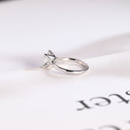Solid Gold Princess Cut Moissanite Engagement Ring, Art Deco Ring