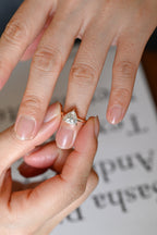 Solid Gold Minimalist Trillion Cut Moissanite Engagement Ring, Proposal Ring