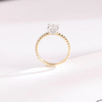 Solid Gold Two Tone Princess Cut Moissanite Engagement Ring, Anniversary Gift for Her