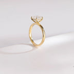 Solid Gold Princess Cut Moissanite Engagement Ring, Promise Ring