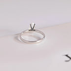 Solid Gold Pear Cut Moissanite Engagement Ring,