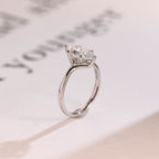 Solid Gold Marquise Cut Moissanite Engagement Ring, Promise Ring