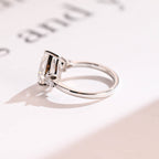 Solid Gold Pear Moissanite Engagement Ring, Proposal Ring for Her