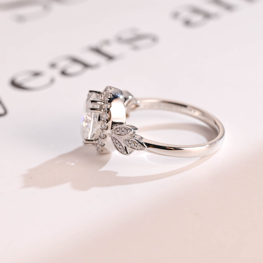 Solid Gold Oval Cut Moissanite Engagement Ring, Wedding Ring