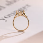 Solid Gold Oval Moissanite Engagement Ring, Filigree Wedding Ring