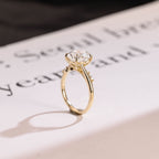 Solid Gold Oval Moissanite Engagement Ring, Bypss Proposal Ring