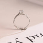 Solid Gold Oval Cut Moissanite Engagement Ring, Proposal Ring