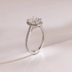 Solid Gold Oval Moissanite Engagement Ring with Ruby & Emerald (Copy)
