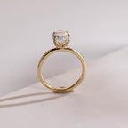 Solid Gold Tulip Flower Pave Crushed Ice Pear Moissanite Engagement Ring