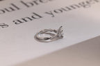 Solid Gold Pear Moissanite Engagement Ring, Twisted Band Half Eternity Bridal Ring