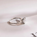 Solid Gold Round Cut Moissanite Engagement Ring, Anniversary for Her