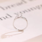 Solid Gold Leaf Ring, Marquise Moissanite Engagement Ring, Proposal Ring