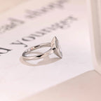 Solid Gold Marquise Moissanite Engagement Ring, Minimalist Bezel Ring
