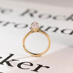 Solid Gold Tulip Floral Marquise Moissanite Engagement Ring