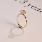 Solid Gold East-West Pear Moissanite Engagement Ring